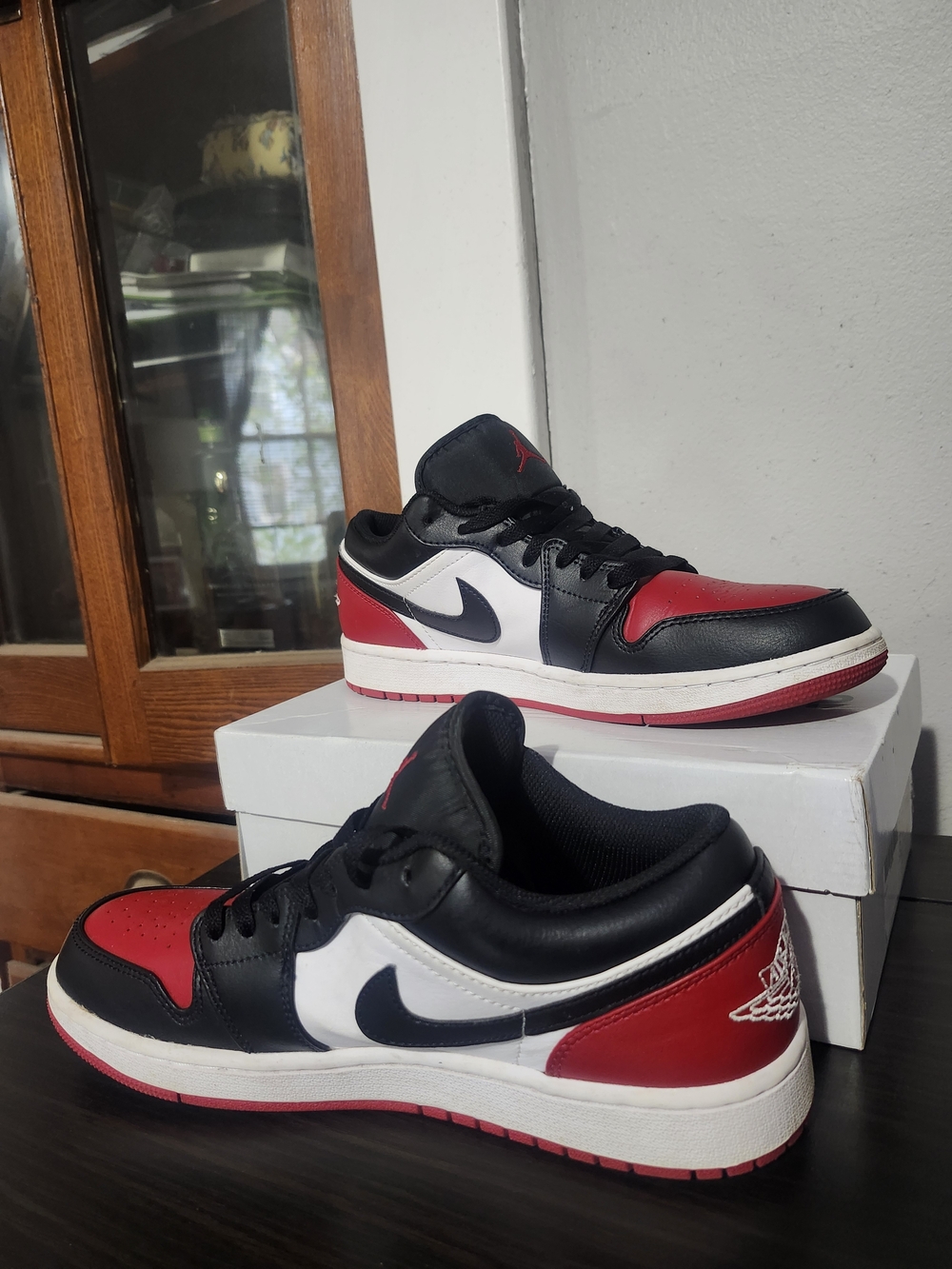 Air Jordan 1 Low Men’s Sneakers - Black/White/Red